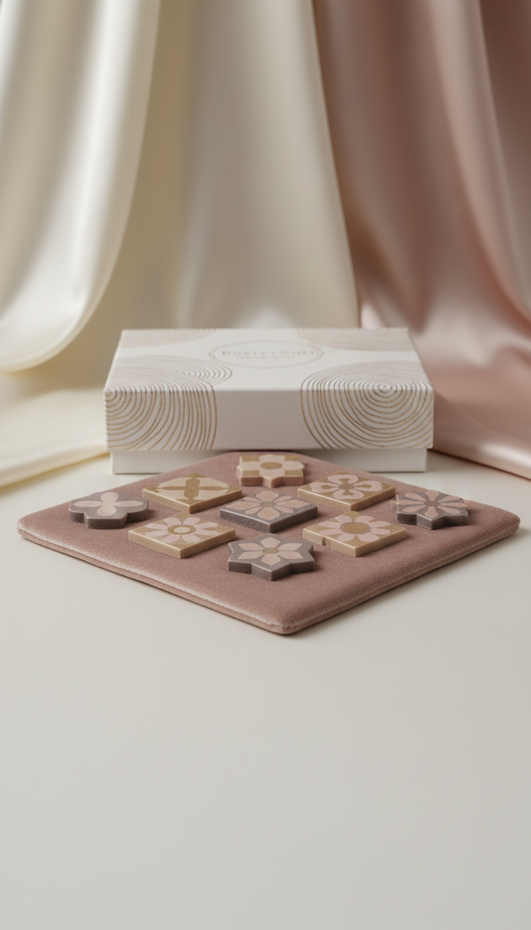 Dusty Plum coordinated tile and mat set